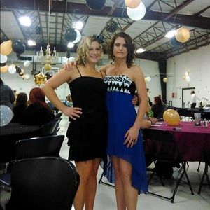 Black and blue dress